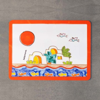 sicilian placemat de simone pottery mangiallegro Dammusi sicilian placemat de simone pottery mangiallegro Dammusi